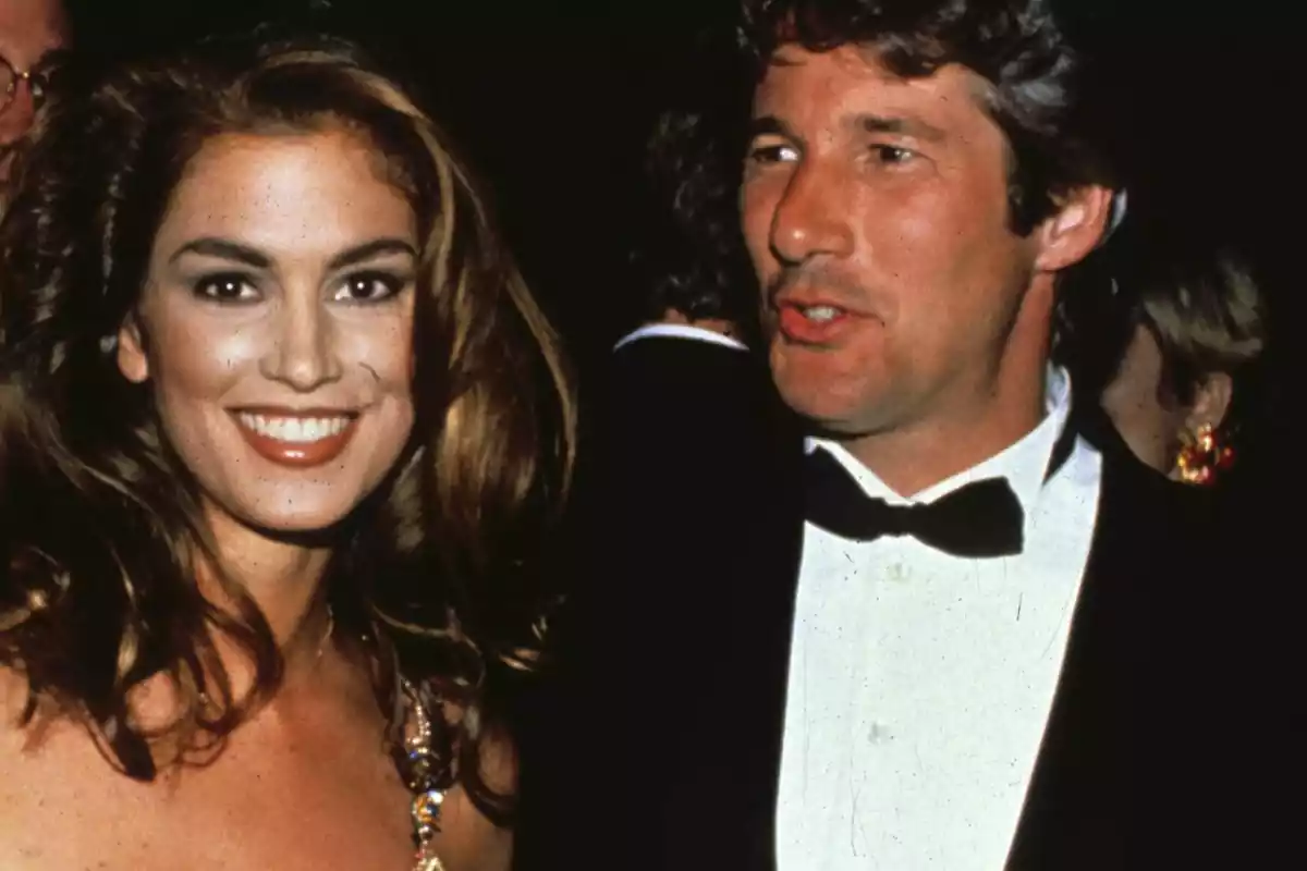 La modelo Cindy Crawford y el actor Richard Gere