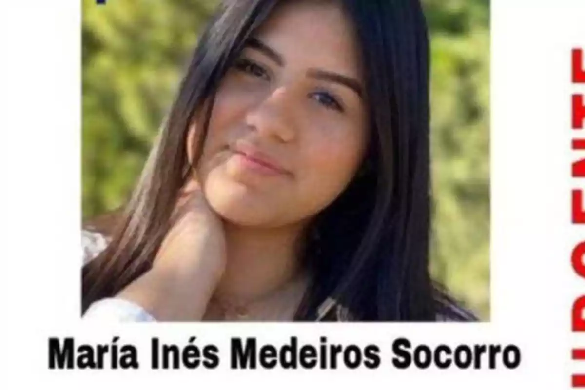 Una joven con cabello largo y oscuro, con la mano apoyada en su mejilla, aparece en la imagen con el nombre "María Inés Medeiros Socorro" escrito debajo.