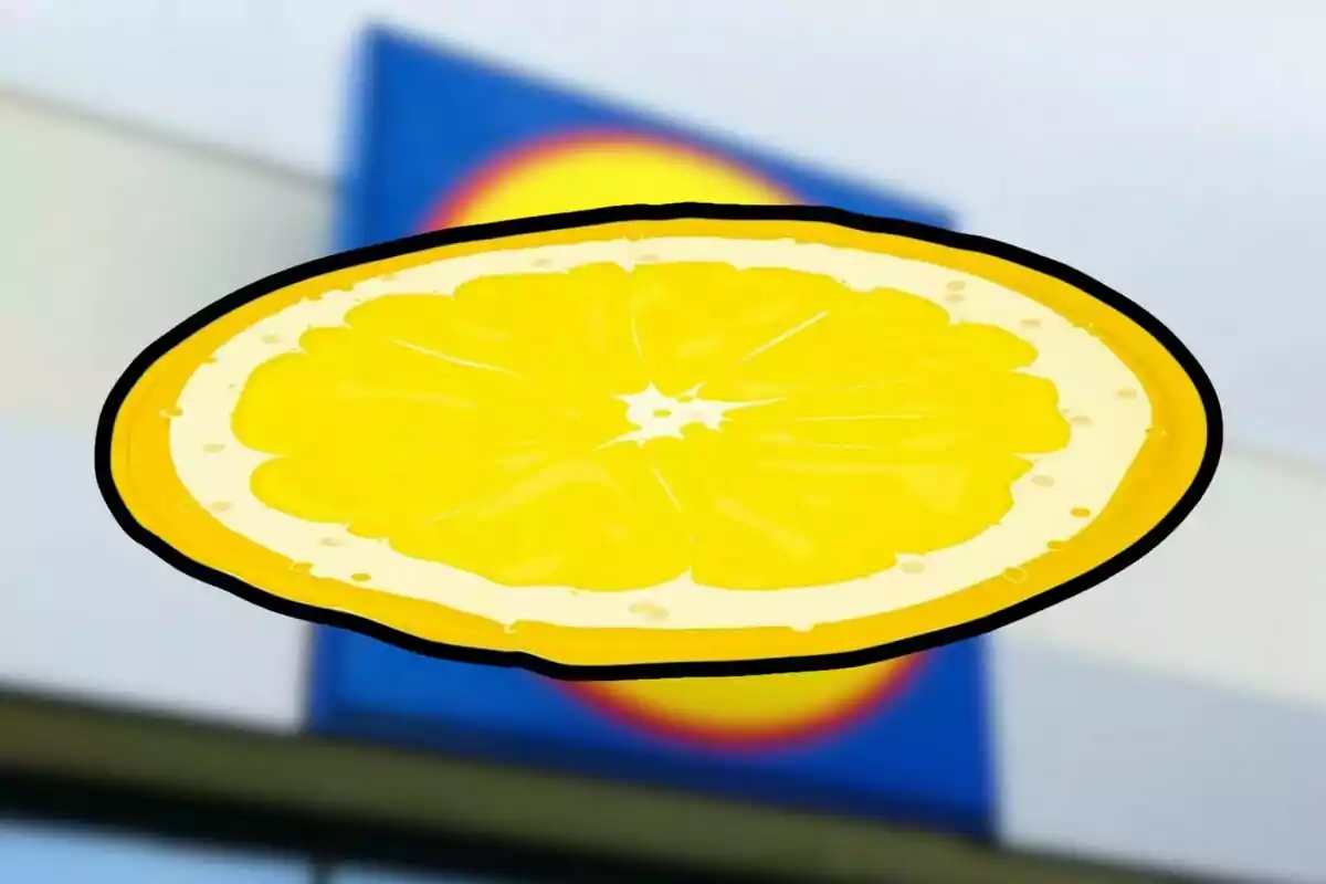 Una ilustración de una rodaja de limón amarillo sobre un fondo desenfocado con colores azul y amarillo. Una ilustración de una rodaja de limón amarillo sobre un fondo desenfocado con colores azul y amarillo.