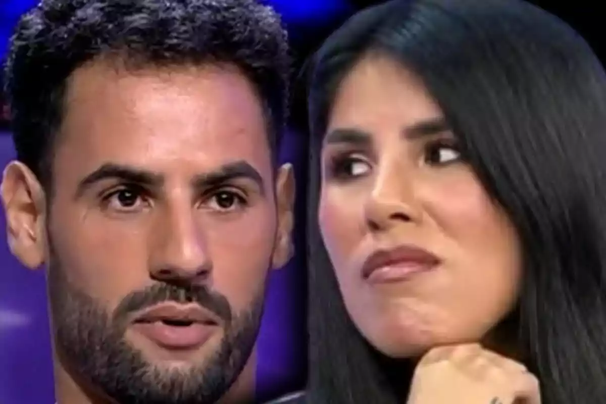 Montaje de fotos de Asraf Beno e Isa Pantoja, ambos en primer plano con expresiones serias y pensativas.
