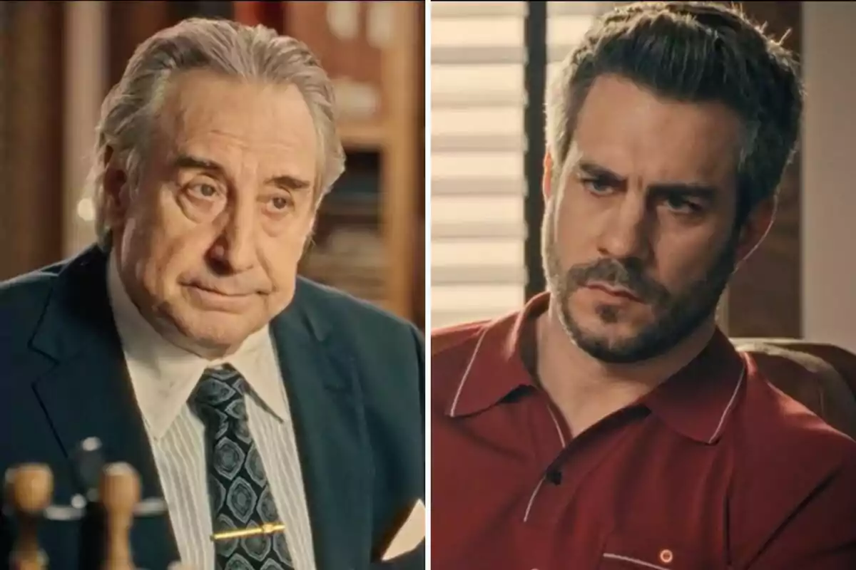 Don Pedro y Andrés miran con expresión seria, uno de ellos lleva traje y corbata y el otro viste una camisa polo roja Don Pedro y Andrés miran con expresión seria, uno de ellos lleva traje y corbata y el otro viste una camisa polo roja