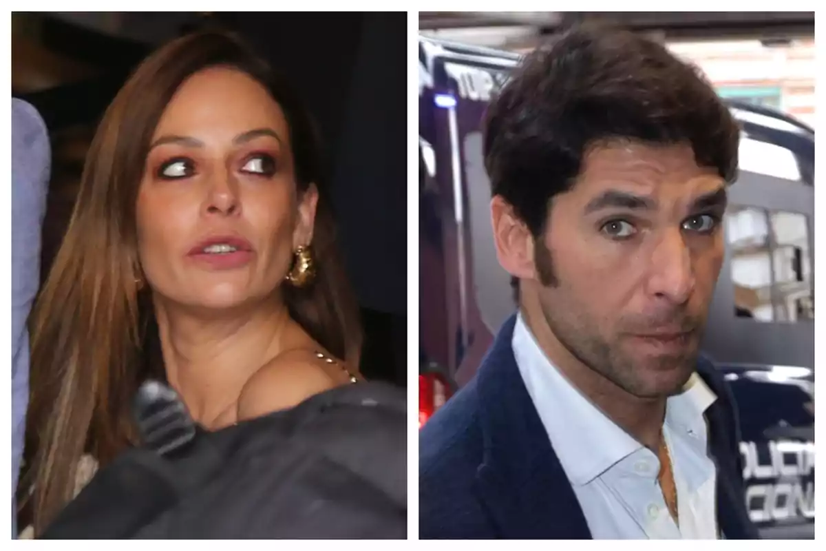 Dos personas, que son Eva González y Cayetano Rivera, mirando en diferentes direcciones en una imagen dividida en dos partes. Dos personas, que son Eva González y Cayetano Rivera, mirando en diferentes direcciones en una imagen dividida en dos partes.