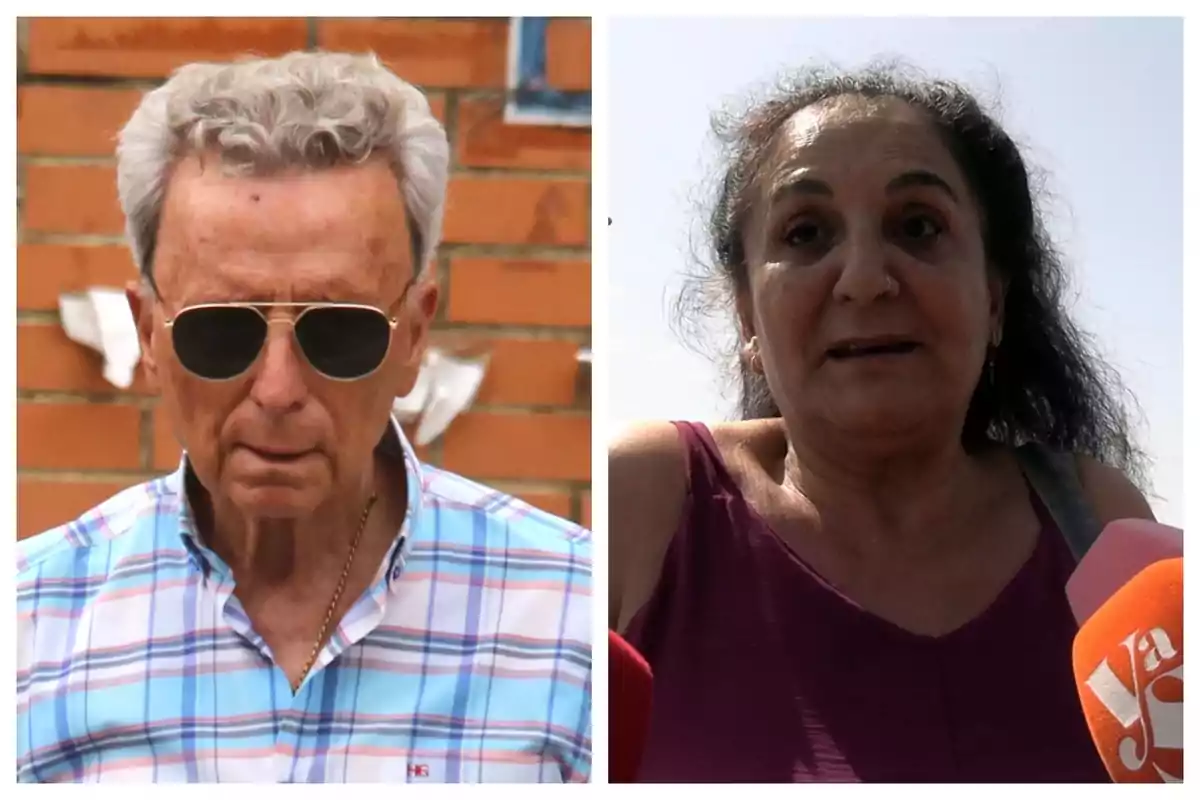 Montaje de fotos de un hombre mayor con gafas de sol y camisa de cuadros, que es José Ortega Cano, junto a una mujer de cabello oscuro y rizado, que es Inma la madre de Michu, que sostiene un micrófono naranja. Montaje de fotos de un hombre mayor con gafas de sol y camisa de cuadros, que es José Ortega Cano, junto a una mujer de cabello oscuro y rizado, que es Inma la madre de Michu, que sostiene un micrófono naranja.