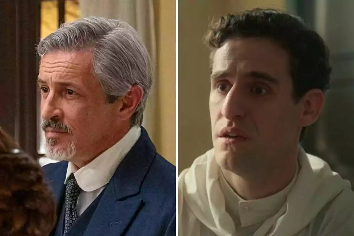 Cristóbal y Lope aparecen en la imagen, uno de cabello canoso y barba con traje azul y el otro de cabello oscuro y expresión seria vestido con ropa blanca Cristóbal y Lope aparecen en la imagen, uno de cabello canoso y barba con traje azul y el otro de cabello oscuro y expresión seria vestido con ropa blanca