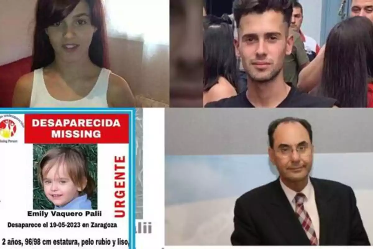 Collage de imágenes sobre los casos: Caroline Del Valle, Samuel Luiz, Emily Vaquero y Alejo Vidal-Quadras.
