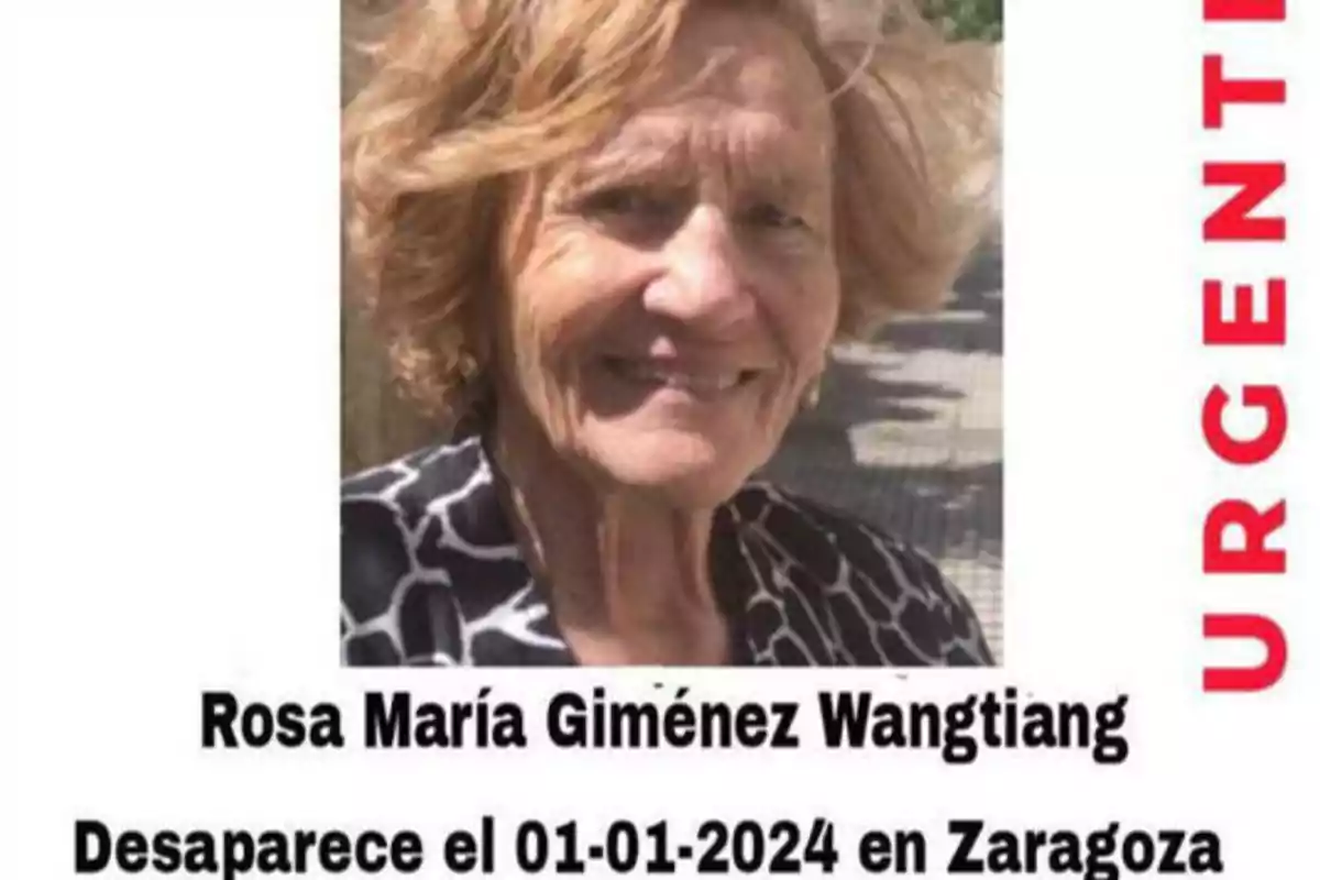 Cartel informativo sobre la desaparición de María Giménez
