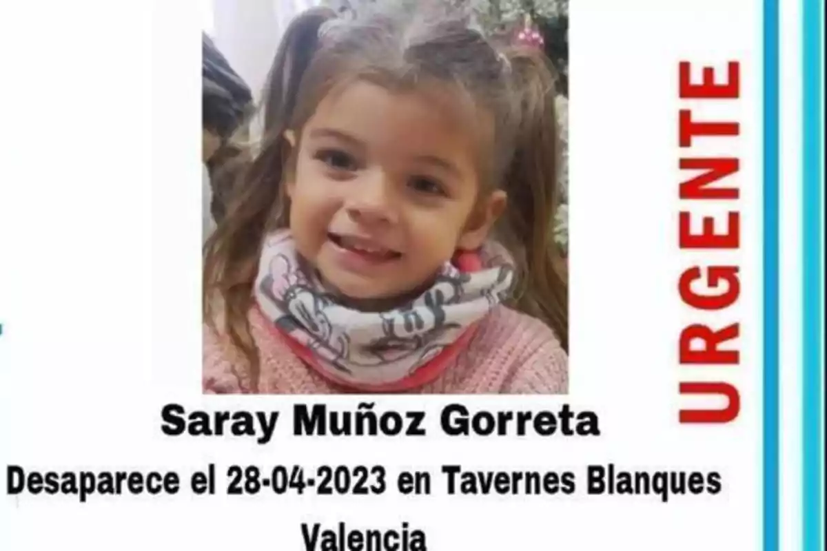 Saray Muñoz, la menor desaparecida en Tavernes.