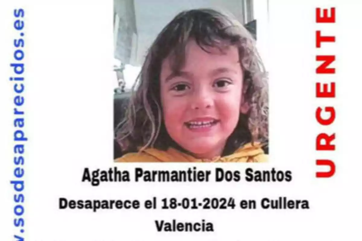 Cartel de SOS Desaparecidos de Agatha Parmantier, supuestamente desaparecida el pasado 18 de enero