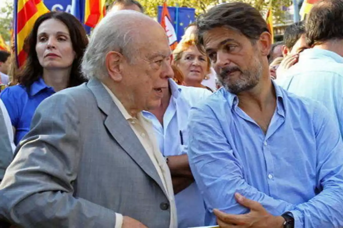 Oriol Pujol y su padre