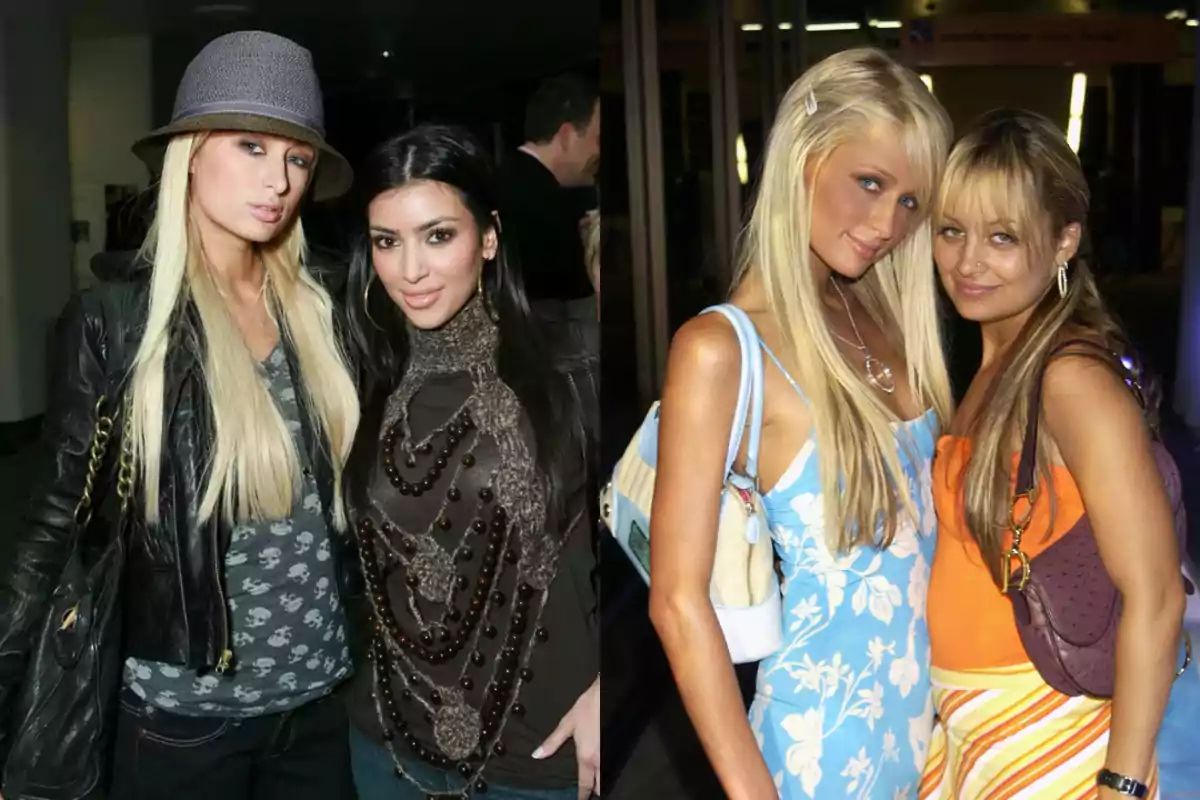 Dos imágenes de mujeres posando juntas, en la primera una lleva sombrero y chaqueta de cuero, mientras que la otra tiene el cabello oscuro y lleva un suéter con collares, en la segunda una mujer rubia con vestido azul floral está junto a otra con cabello castaño y vestido naranja. Dos imágenes de mujeres posando juntas, en la primera una lleva sombrero y chaqueta de cuero, mientras que la otra tiene el cabello oscuro y lleva un suéter con collares, en la segunda una mujer rubia con vestido azul floral está junto a otra con cabello castaño y vestido naranja.