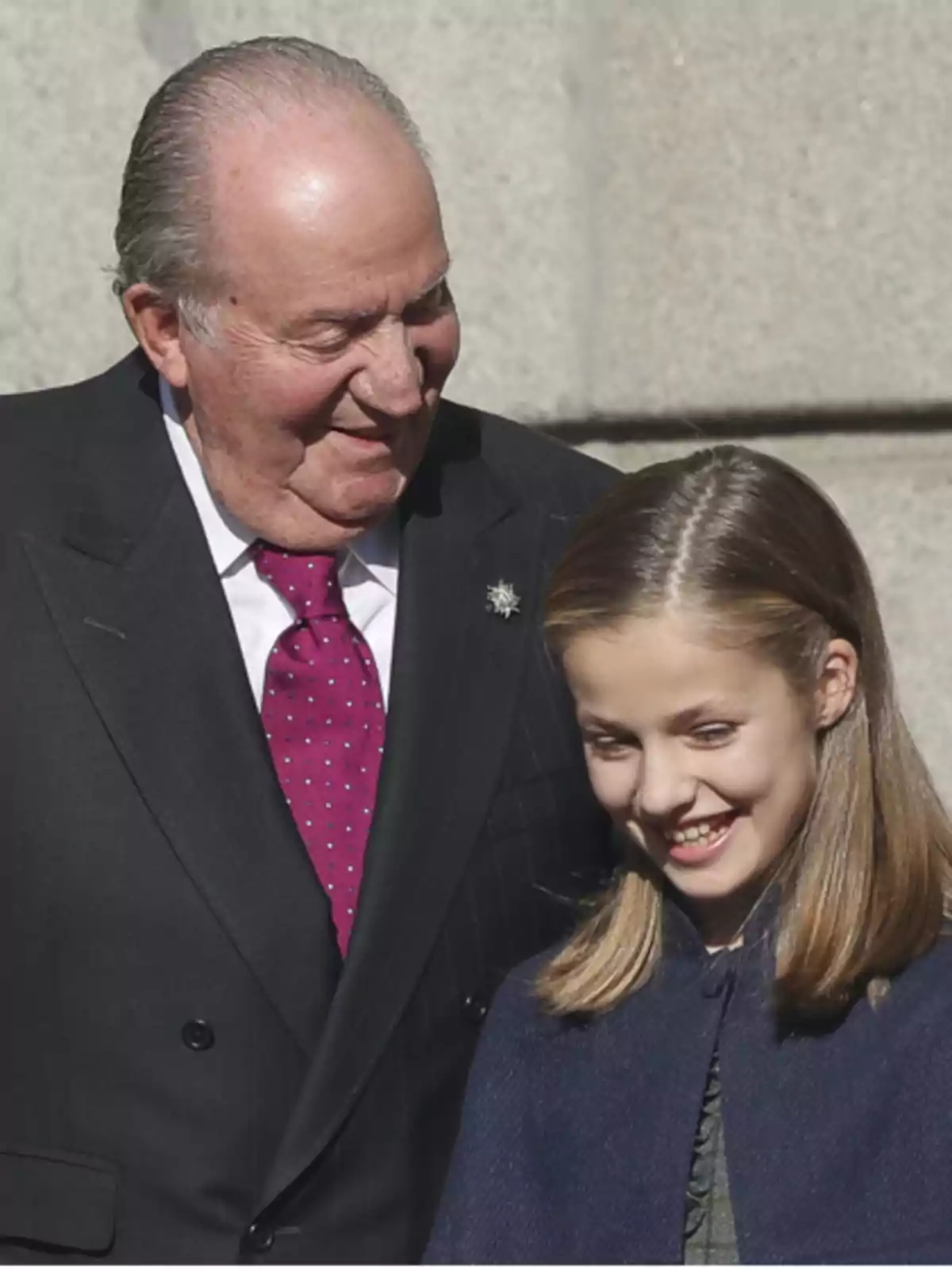 Juan Carlos I junto a su nieta la princesa Leonor.