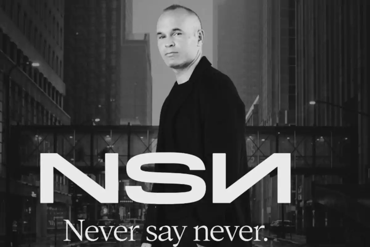 Cartel promocional de la agencia 'Never Say Never' de Andrés Iniesta.