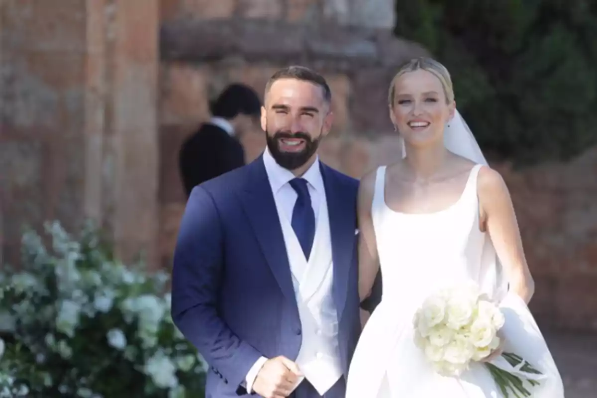 Dani Carvajal y Daphne Cañizares en su boda.