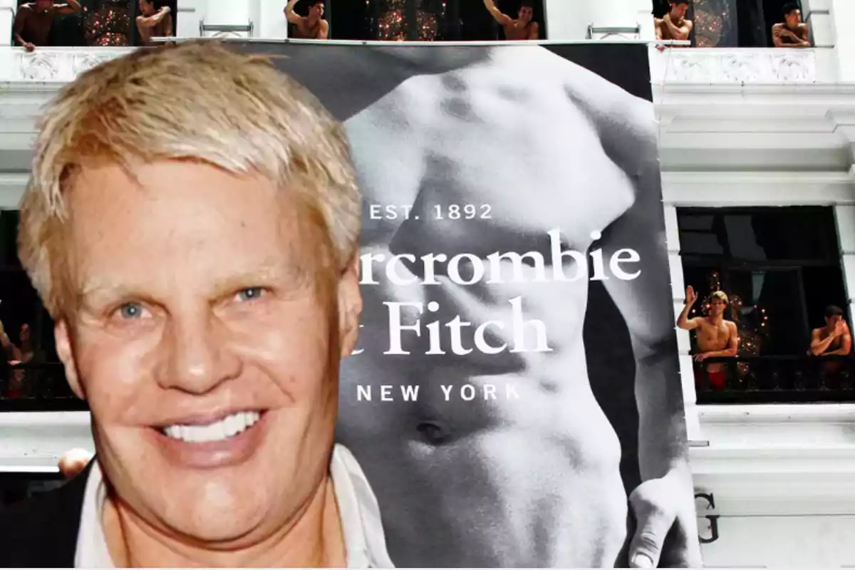 Montaje sobre el ex CEO de la firma Abercrombie & Fitch y una de las imágenes de la campaña de la marca.