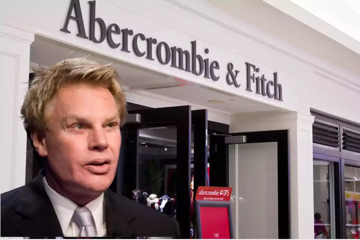 Montaje sobre el ex CEO de la firma Abercrombie & Fitch y una de las tiendas de la firma.