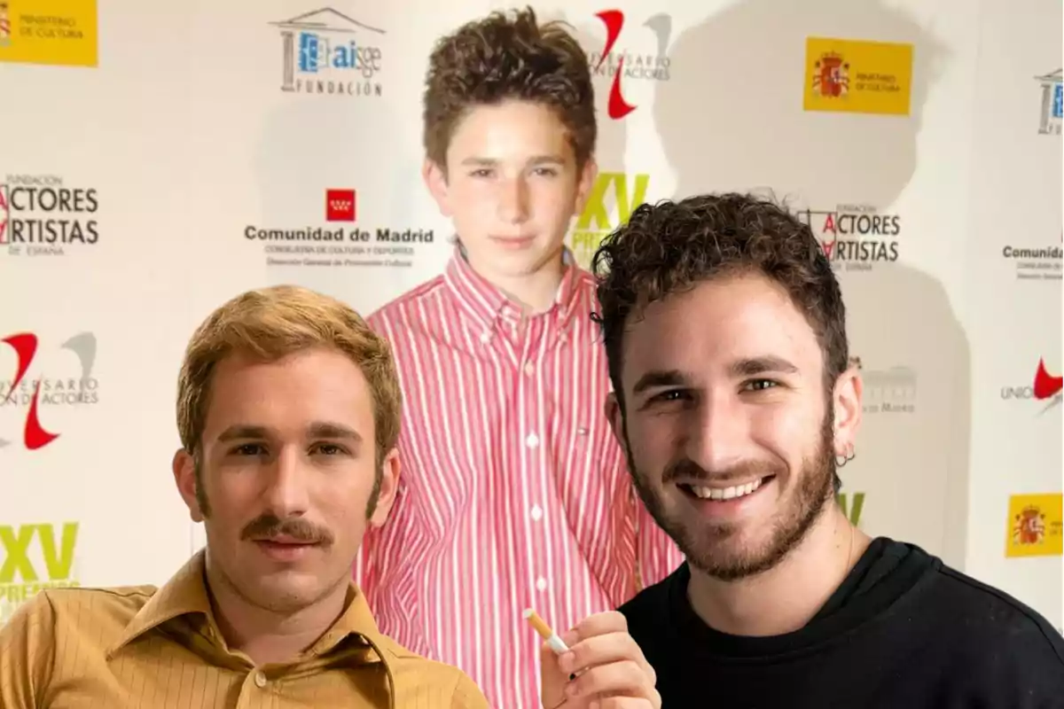 Tres personas posan frente a un fondo con logotipos de la Comunidad de Madrid y la Fundación AISGE.