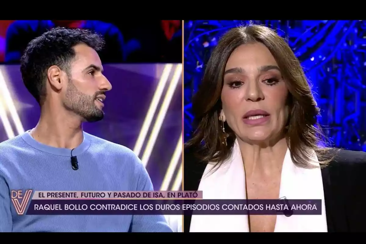 Asraf Beno y Raquel Bollo en '¡De Viernes!' con un texto en pantalla que dice 