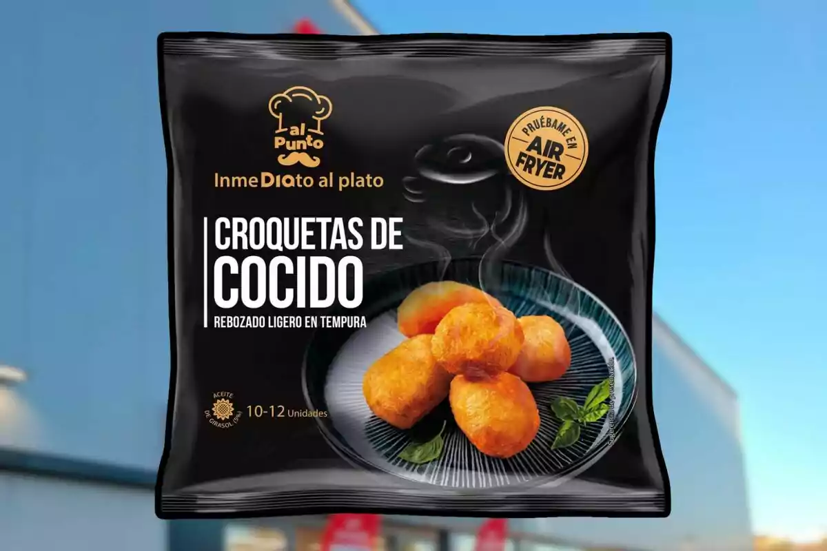 Paquete de croquetas de cocido con rebozado ligero en tempura, marca Paquete de croquetas de cocido con rebozado ligero en tempura, marca
