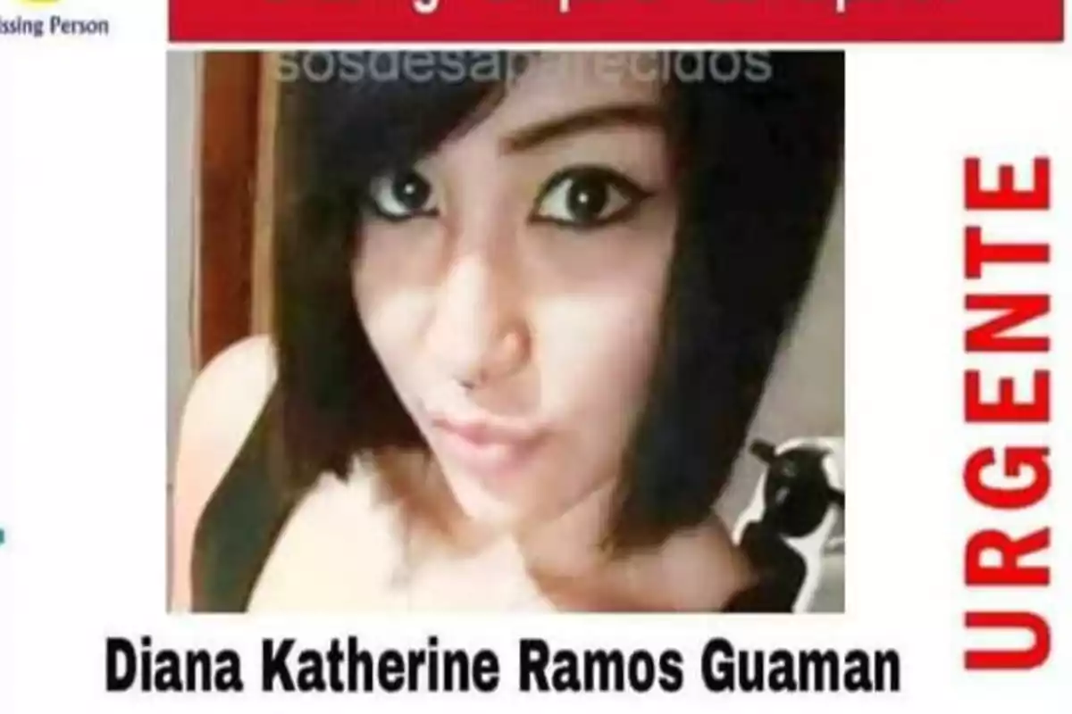 Se busca a Diana Katherine Ramos Guaman, información urgente.