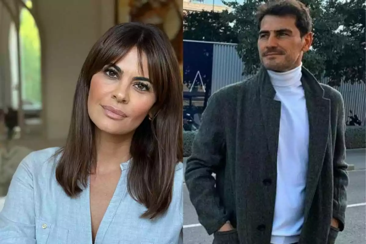 Una mujer de cabello castaño y un hombre con barba ligera posan en diferentes lugares, ella en un interior luminoso y él al aire libre con abrigo gris y suéter blanco. Una mujer de cabello castaño y un hombre con barba ligera posan en diferentes lugares, ella en un interior luminoso y él al aire libre con abrigo gris y suéter blanco.