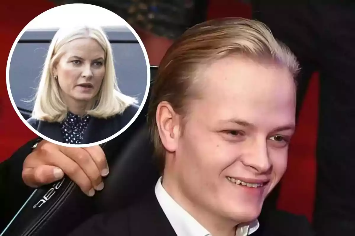 Un joven sonriente con cabello rubio peinado hacia atrás, con una imagen insertada de una mujer rubia de cabello corto y expresión seria.