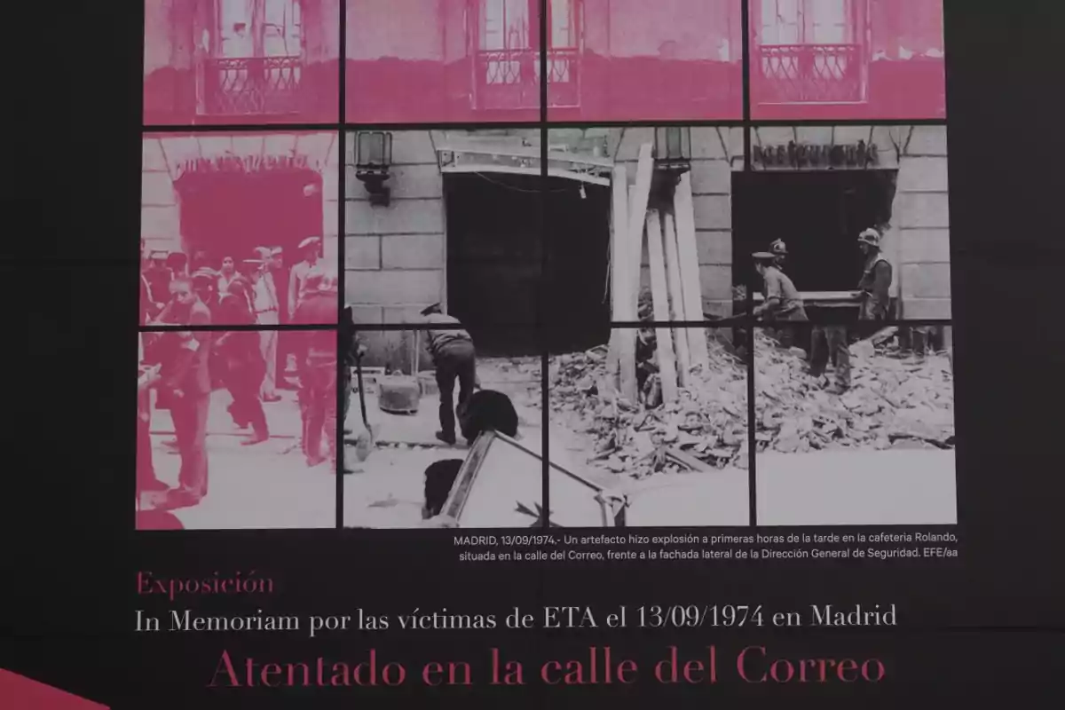 Exposición In Memoriam por las víctimas de ETA el 13/09/1974 en Madrid Atentado en la calle del Correo