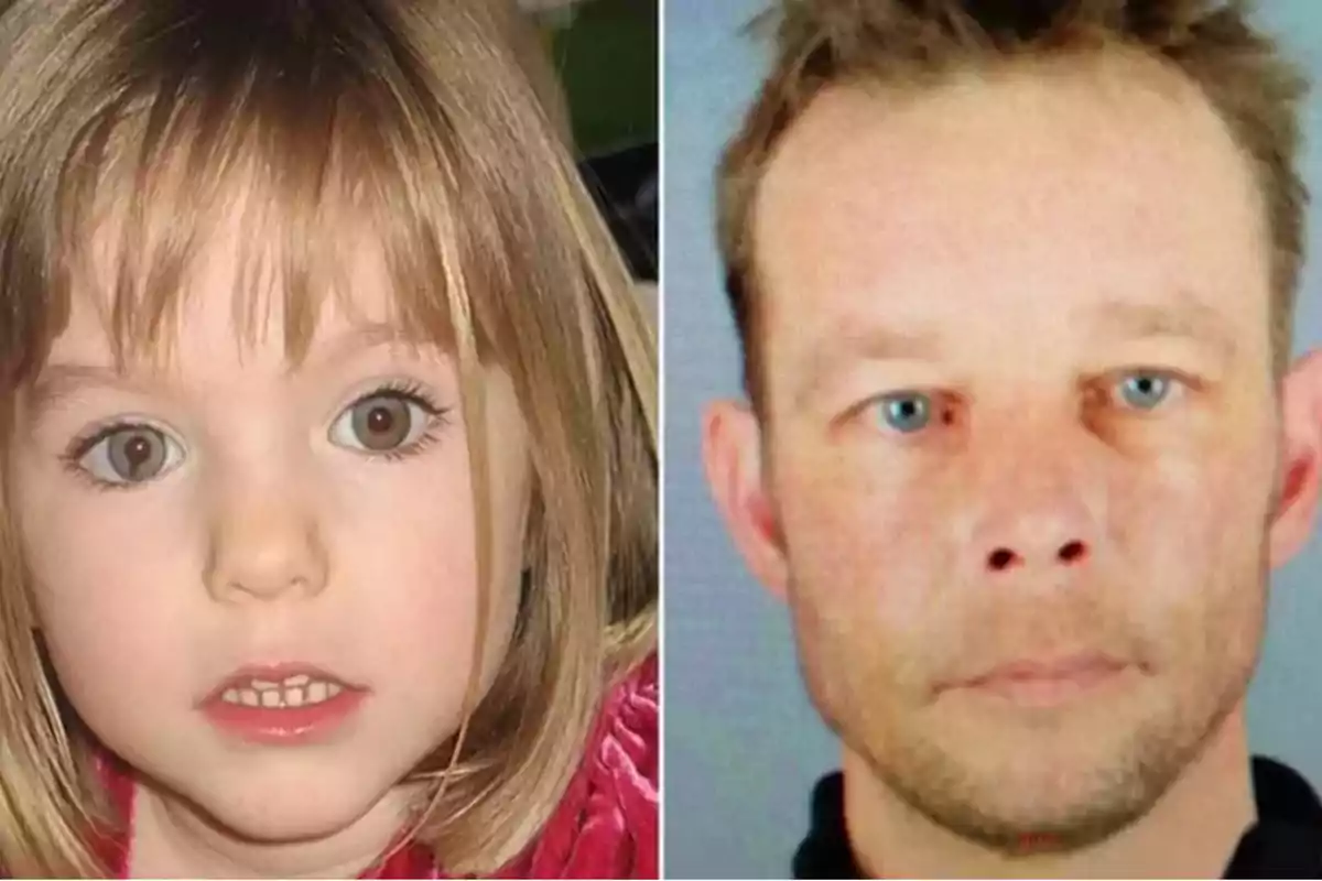 Una niña rubia y un hombre de ojos azules