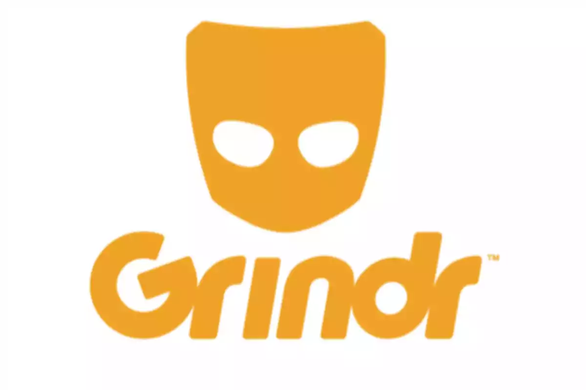 Logotipo de Grindr en color amarillo.