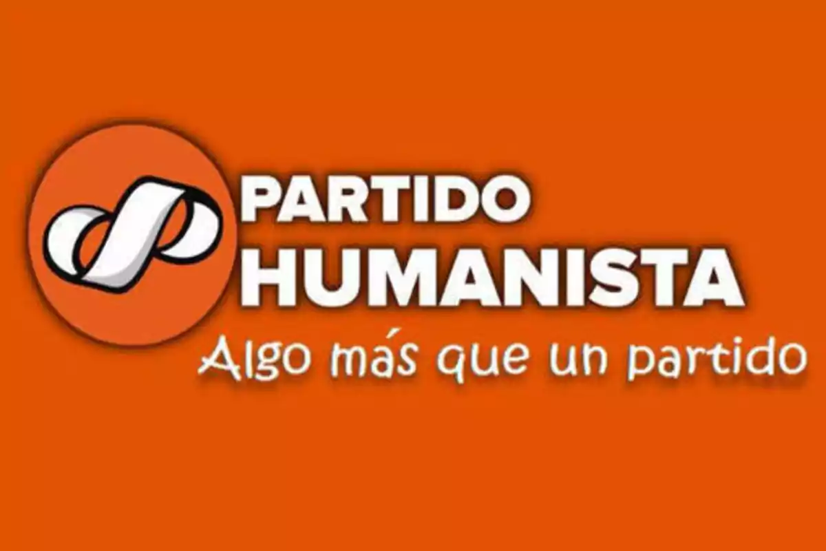 Logo del Partido Humanista con el lema "Algo más que un partido" sobre un fondo naranja.