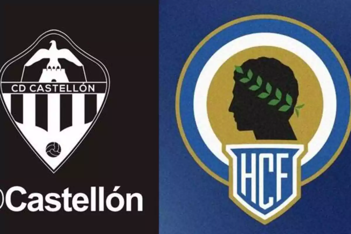 Los logos del Castellón y el Hércules