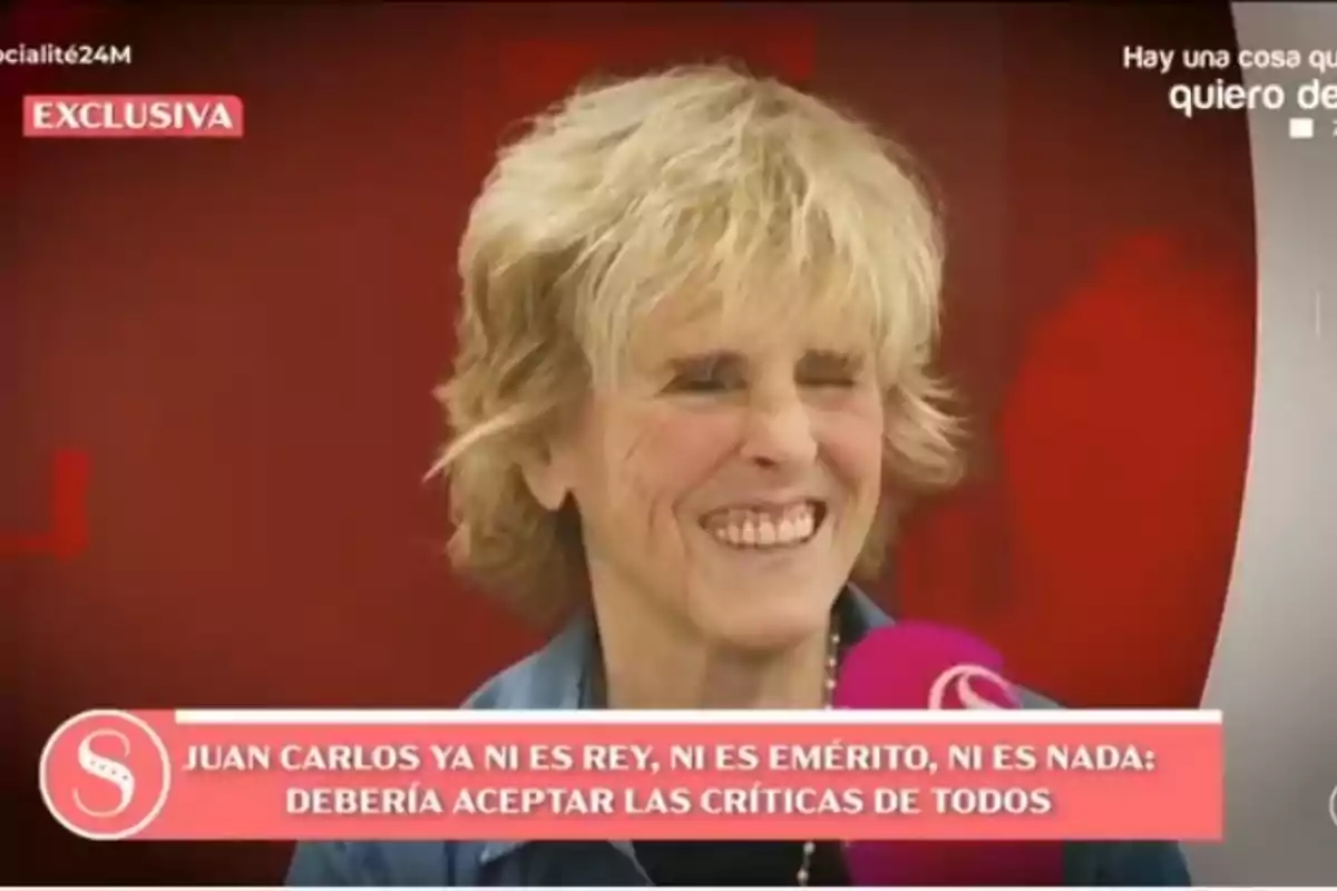 Mercedes Milá, sonriente aparece en una entrevista televisiva para 'Socialité' Mercedes Milá, sonriente aparece en una entrevista televisiva para 'Socialité'