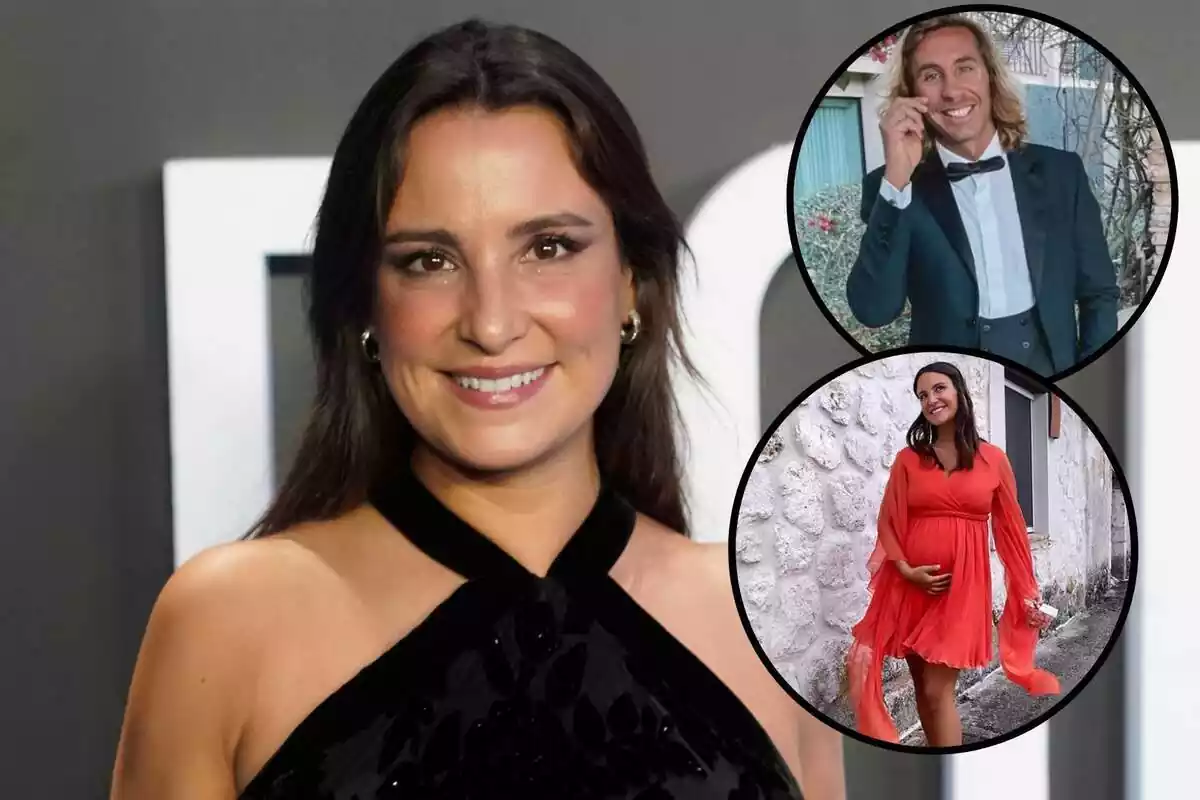 Montaje de Marta Pombo junto a una imagen de su expareja, Luis Giménez, y otra en la que aparece embarazada Montaje de Marta Pombo junto a una imagen de su expareja, Luis Giménez, y otra en la que aparece embarazada