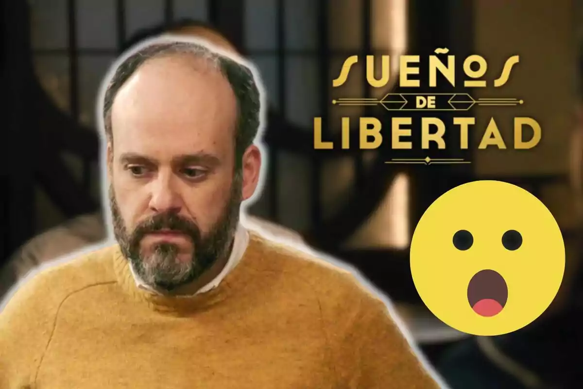 Antonio Romero con suéter amarillo aparece pensativo junto al título "Sueños de Libertad" y un emoji sorprendido.