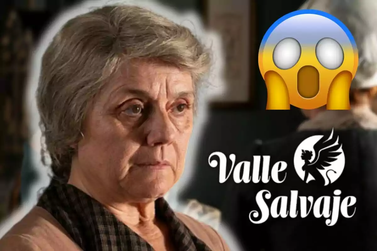 Inma Sancho con expresión seria aparece junto al texto "Valle Salvaje" y un emoji de sorpresa.