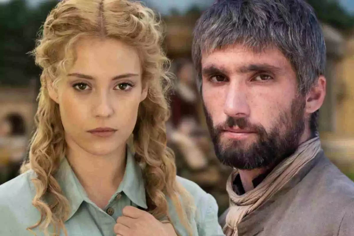 Ana Garcés y Chechu Salgado con barba miran al frente con expresiones serias. Ana Garcés y Chechu Salgado con barba miran al frente con expresiones serias.