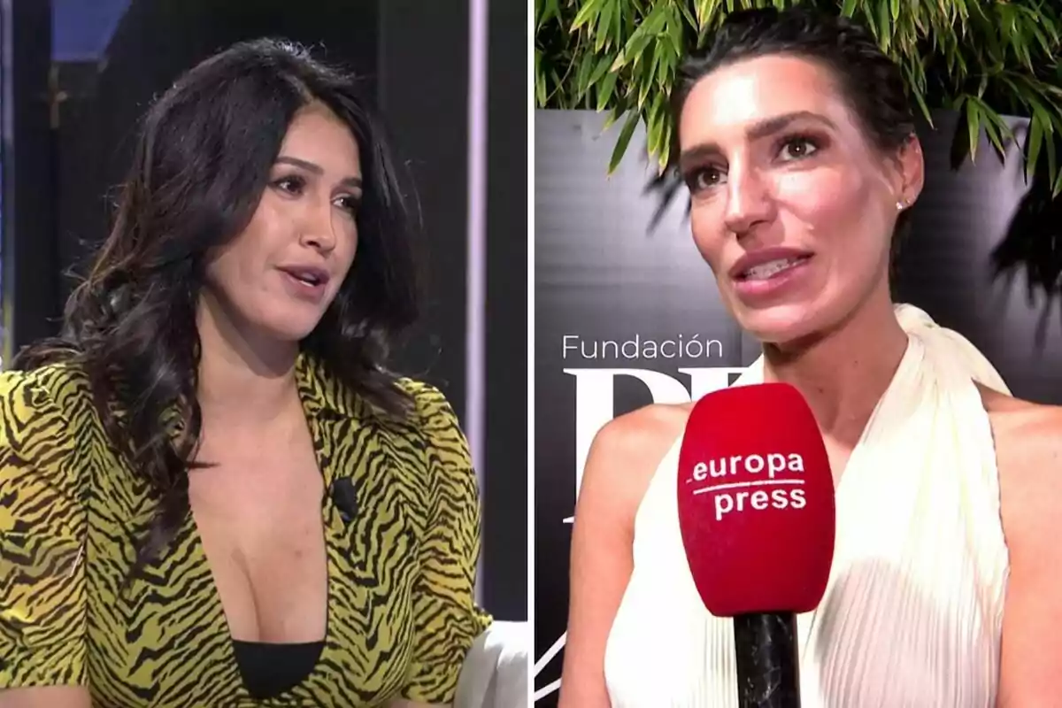 Gabriela Guillén y Eugenia Osborne en diferentes escenarios una con un vestido de estampado animal y la otra con un vestido blanco sosteniendo un micrófono de Europa Press. Gabriela Guillén y Eugenia Osborne en diferentes escenarios una con un vestido de estampado animal y la otra con un vestido blanco sosteniendo un micrófono de Europa Press.