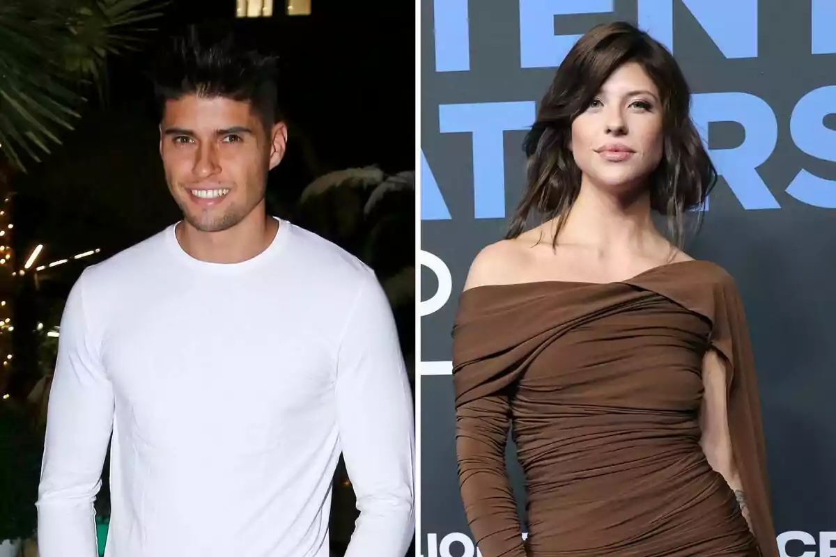 Javier Tudela y Anita Matamoros posan en un montaje de fotos, una a la izquierda con camiseta blanca y otra a la derecha con un vestido marrón. Javier Tudela y Anita Matamoros posan en un montaje de fotos, una a la izquierda con camiseta blanca y otra a la derecha con un vestido marrón.