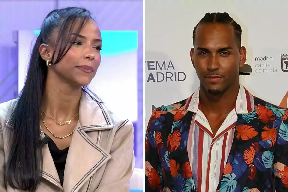 Jeimy Báez y Yulen Pereira posando en un evento, una mujer con cabello largo y un hombre con trenzas y chaqueta colorida. Jeimy Báez y Yulen Pereira posando en un evento, una mujer con cabello largo y un hombre con trenzas y chaqueta colorida.