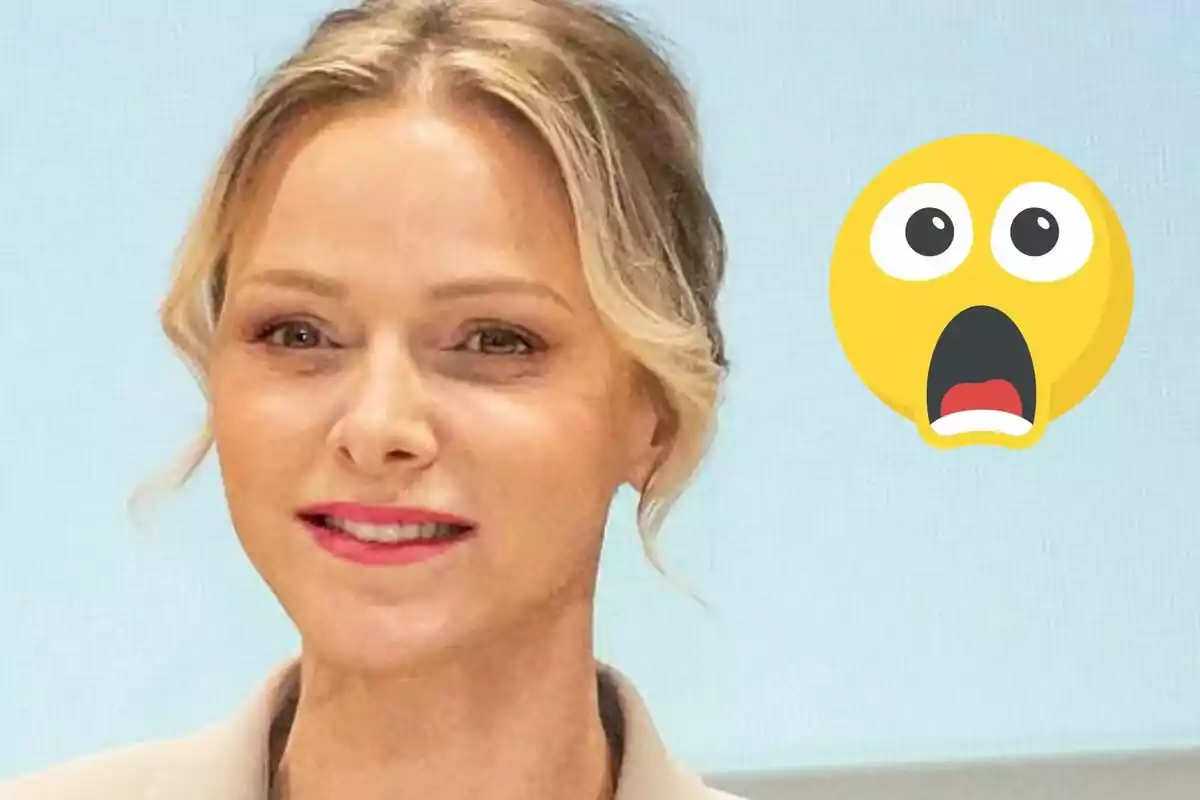Charlene sonriendo con un emoji sorprendido al lado.