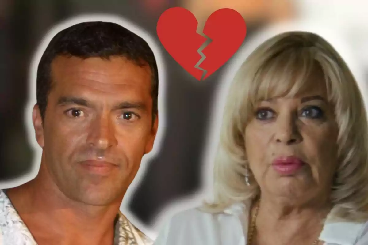 Frank Francés y Bárbara Rey con un corazón roto en el centro.