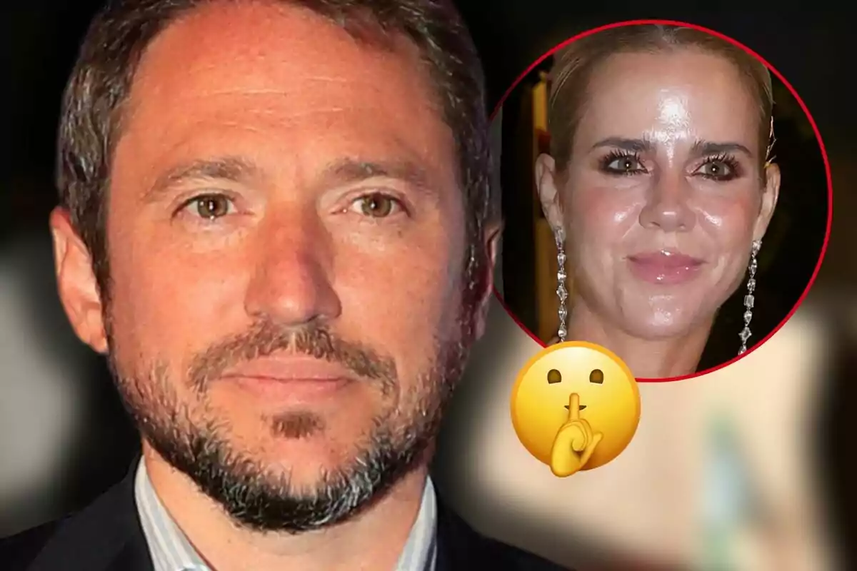 Manuel Martos en primer plano y Amelia Bono en un círculo rojo con un emoji de silencio.