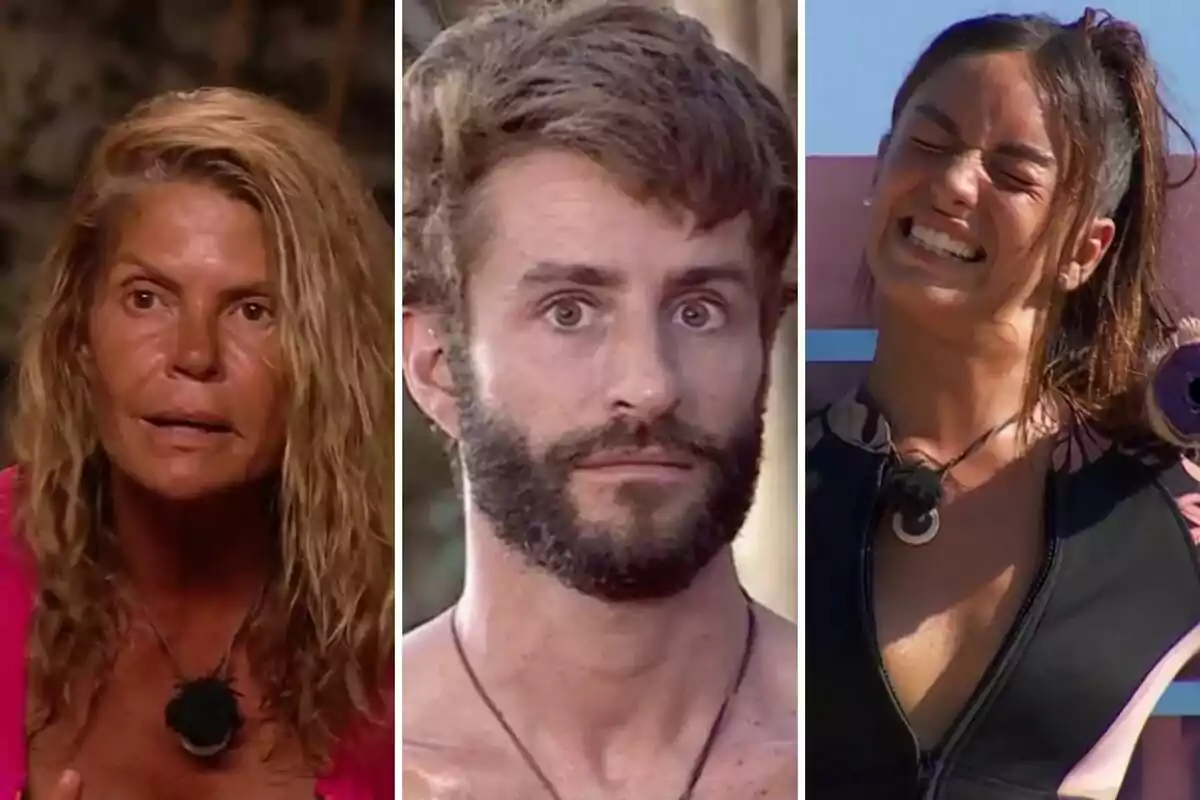 Makoke, Pelayo Díaz y Anita en una imagen dividida en tres secciones, cada una mostrando una expresión facial diferente. Makoke, Pelayo Díaz y Anita en una imagen dividida en tres secciones, cada una mostrando una expresión facial diferente.