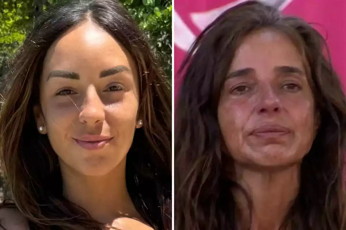 Anita y Carmen Alcayde con expresiones faciales diferentes, una sonriente y la otra con una expresión seria y emocional. Anita y Carmen Alcayde con expresiones faciales diferentes, una sonriente y la otra con una expresión seria y emocional.