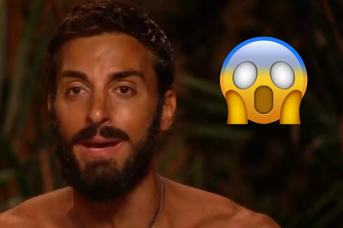 Borja González con expresión seria junto a un emoji de sorpresa.
