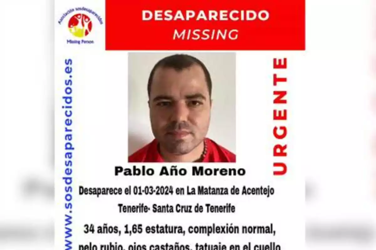 Pablo Año Moreno, desaparecido en Tenerife
