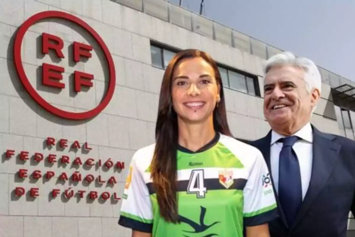 / Montaje de Pedro Rocha y la vicepresidenta de la RFEF María de los Ángeles García Chaves.