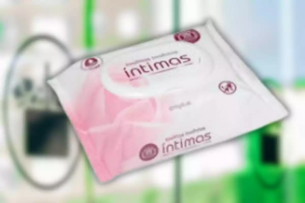 Paquete de toallitas íntimas con diseño en tonos rosados y blancos. Paquete de toallitas íntimas con diseño en tonos rosados y blancos.