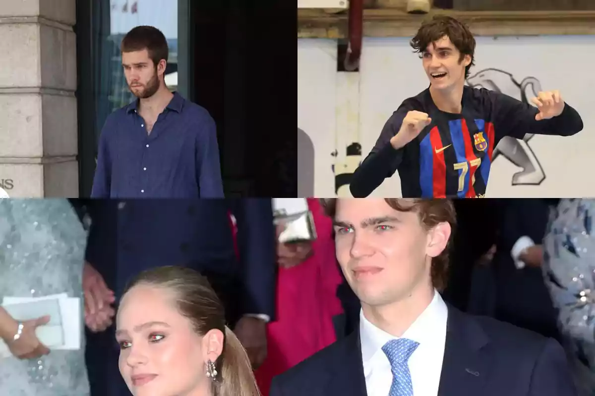 Cuatro jóvenes aparecen en un collage, dos en la parte superior y dos en la parte inferior, en diferentes situaciones formales y deportivas. Cuatro jóvenes aparecen en un collage, dos en la parte superior y dos en la parte inferior, en diferentes situaciones formales y deportivas.