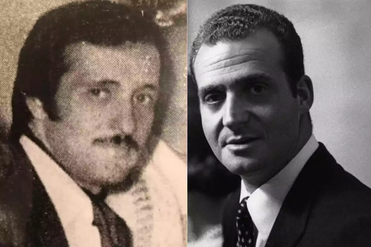 Dos retratos en blanco y negro de hombres con traje y corbata.