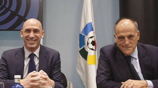 Luis Rubiales (RFEF) y Javier Tebas (La Liga)